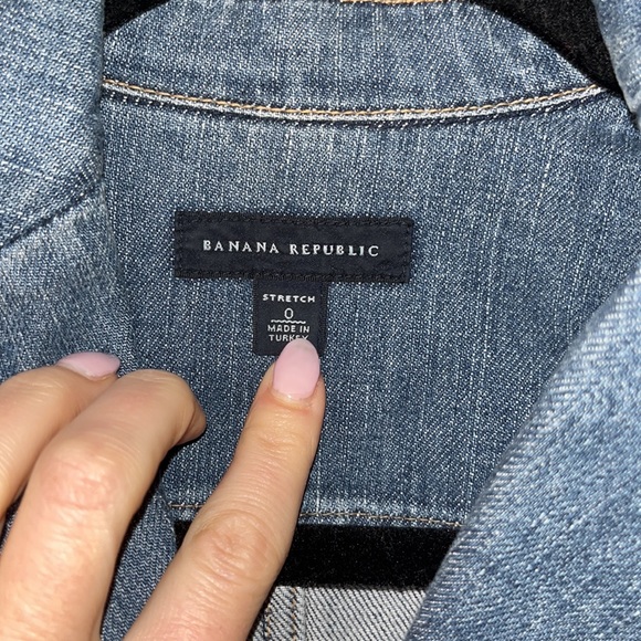 Banana Republic Jean Jacket Cropped 3/4 Length Sleeve Denim, Size 0 - Picture 5 of 9